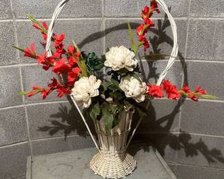 Vintage wicker, flower basket