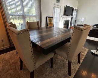 Dining set different view of seating 