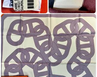 Silk Scarf by Hermes- 90cm square, new in original box w/retail tag attached 