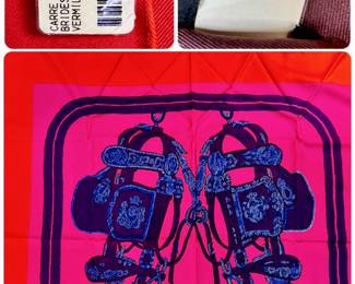 Silk Scarf by Hermes- 90cm square, new in original box w/retail tag attached 