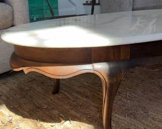 Antique coffee table with marble top
