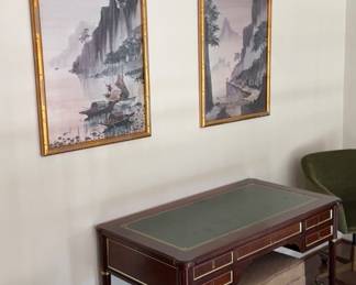 Antique leather topped desk 