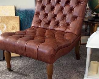 Tufted leather chair