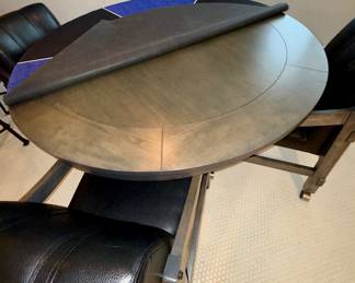 California House Poker/Game Table with 4 Roller Chairs