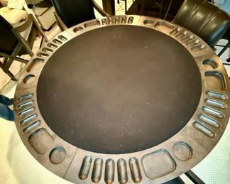 California House Poker/Game Table with 4 Roller Chairs