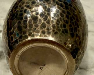 Pair of Japanese Silver Sake decanters with Hand Hammered Body