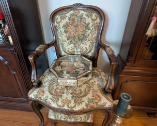 vintage chair and footrest