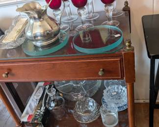 misc glassware and serving pieces