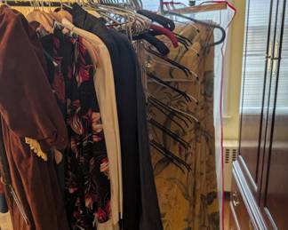 drapes, garment rack