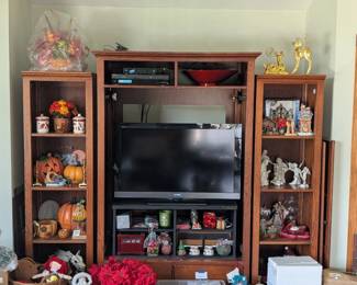 television, cabinets, halloween & christmas decor