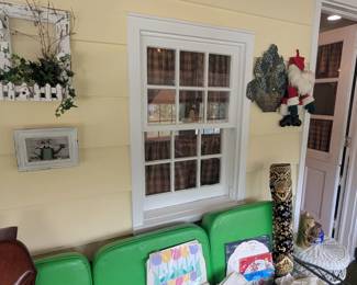 patio furniture and wall art
