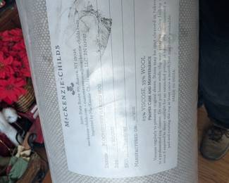 Mackenzie Childs 6' round rug label, new