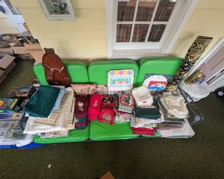 patio furniture, linens, area rug