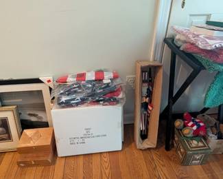 flags and patriotic decorations