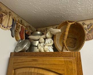 Vintage Teddy Bear and Bunny Figurines with Milk Can and Basket