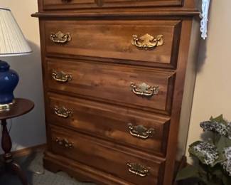 Vintage Bassett Furniture Americana Style Highboy Dresser