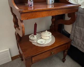 Victorian Walnut Washstand with Drawer