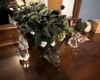 Set of Three Glass Rabbits