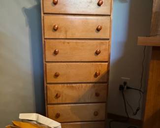 Vintage Pine Tall Dresser or Chest of Drawers