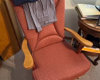 Upholstered Wingback Glider Rocker Chair