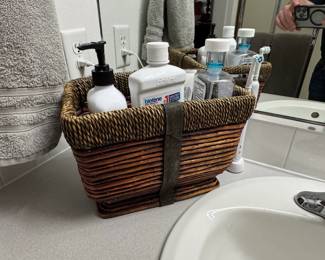 Woven Rattan Bathroom Caddy
