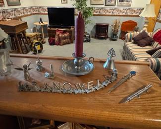 Pewter NOWEL Letter Set with Figurines and Accessories