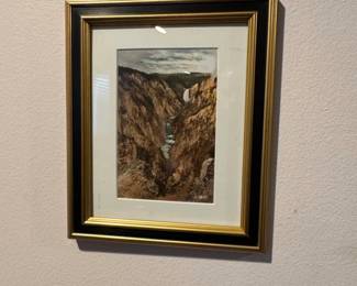 Yellowstone Falls Watercolor Painting