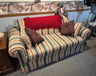 Striped Upholstered Sofa