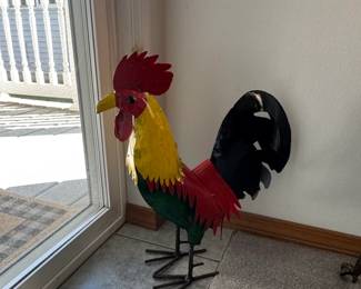 HandPainted Mexican Tin Rooster Sculpture