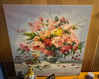 Impasto Floral Still Life Oil Painting