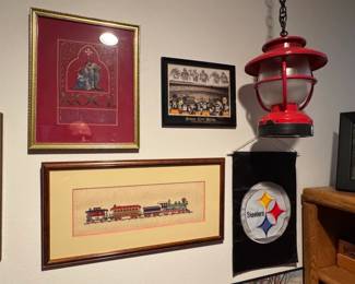 Pittsburgh Steelers Steel City Boys Framed Photo and Train CrossStitch