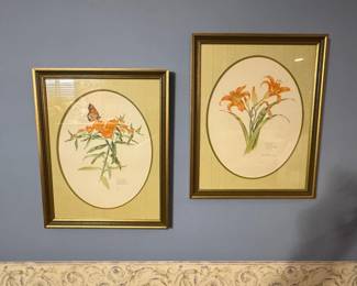 Pair of Botanical Watercolor Prints by Mary Ann Molly Thompson