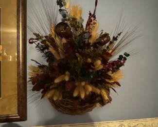 Dried Floral Arrangement in Woven Basket