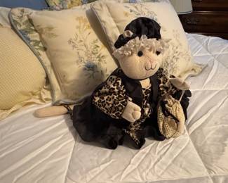 Vintage Cat Lady Plush Figurine