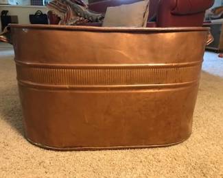 $125 copper wash tub 13.5 H  x 25 L  x  12 W