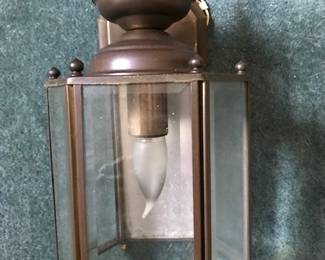 $25 Brass Porch Light front  11.5 H  x 7.5W