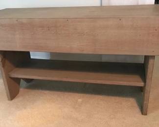 $20 wood entry / porch bench  17 "H  x  35"W   x  12 1/2" D