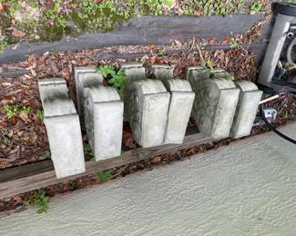 These r for 3 cement benches  ( Benches have red & white & Blue tiles)