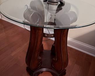 Glass Top End Table