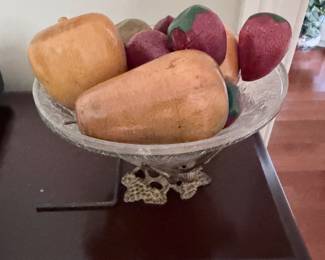 Glass and Brass Container with Fruut