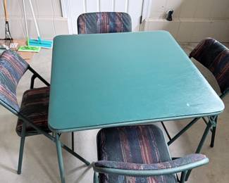 Card Table with 4 Padded Chairs