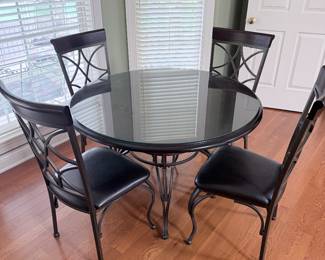 Beautiful Glass and Iron Kitchen Table