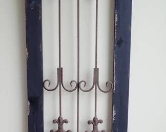 BLACK WOOD WOOD & METAL WALL DECOR