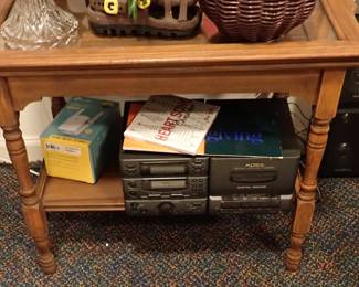 GLASS TOP SIDE TABLE