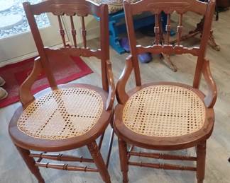 VTG CANE SEAT SIDE CHAIRS