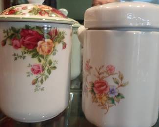 FLORAL COVERED JARS