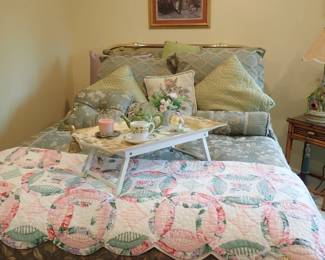 BRASS & PORCELIAN HEADBOARD