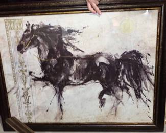 LARGE BLK FRAMED HORSE