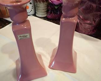 PINK CANDLE HOLDERS