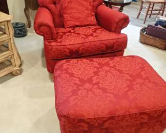 RED CHAIR & OTTOMAN